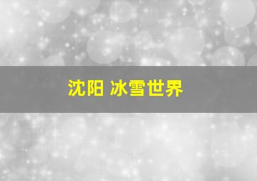 沈阳 冰雪世界